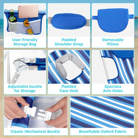 WEJOY portable beach lounger easy to carry to poolside or camping