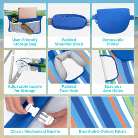 WEJOY portable chair with shoulder straps for easy carrying to beach or park.