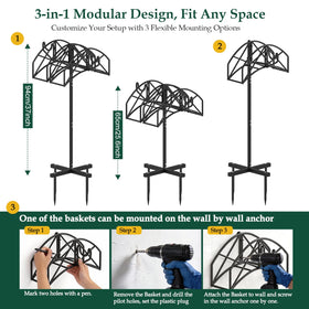 WellSign four ground spikes provide stable outdoor hose storage