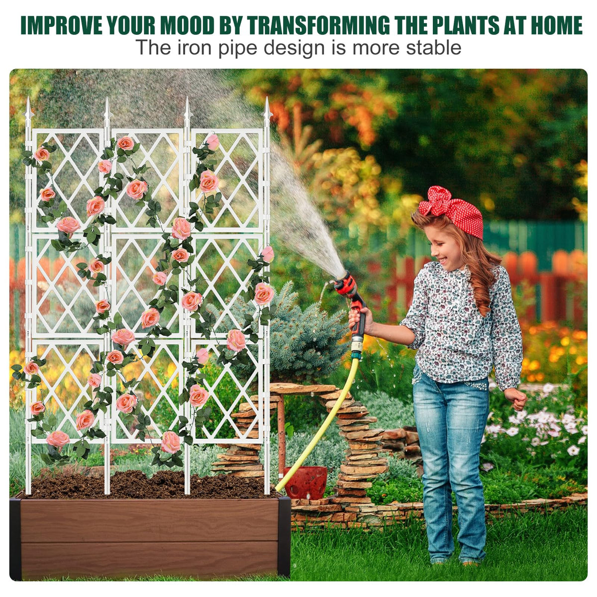 WellSign indoor-outdoor garden trellis blends with yard or patio