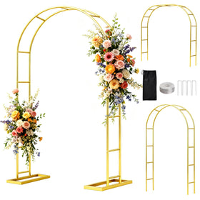 WellSign wedding arch 6-6ft 3-5ft setup shown as grand entrance backdrop