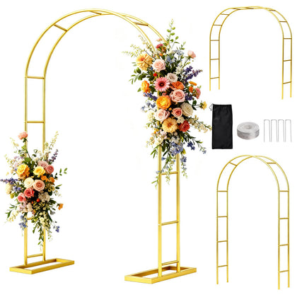 WellSign wedding arch 6-6ft 3-5ft setup shown as grand entrance backdrop