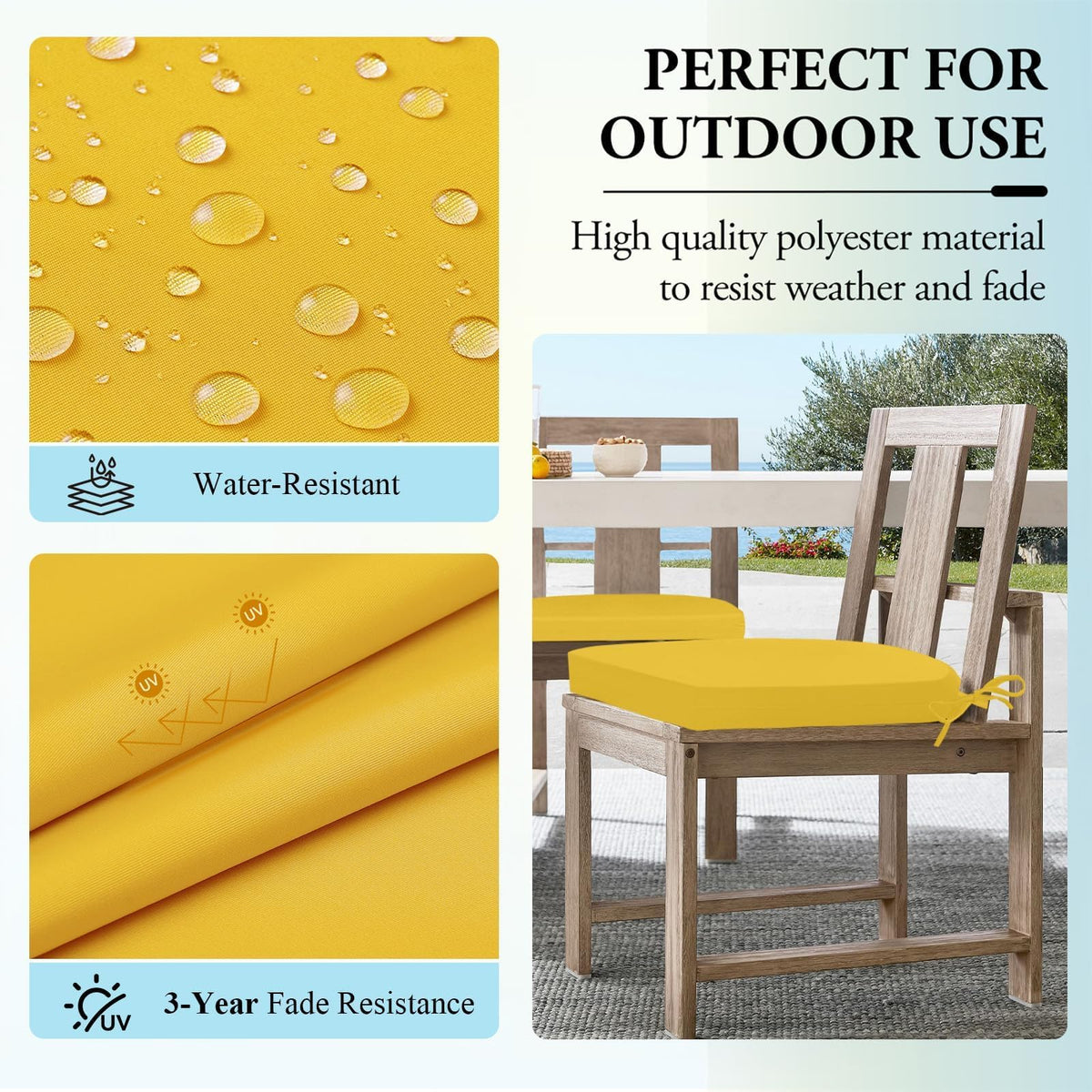 Wellsin cushions with 2-inch high-density foam for added support