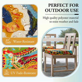 Wellsin cushion with attached straps keeps seat cushions in place.