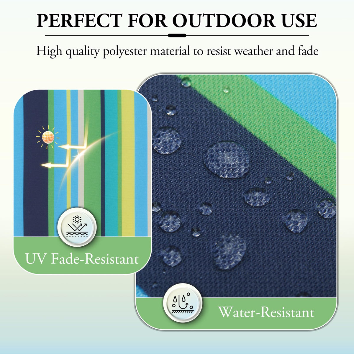 Wellsin 2 inch foam cushions provide added support for long outdoor seating
