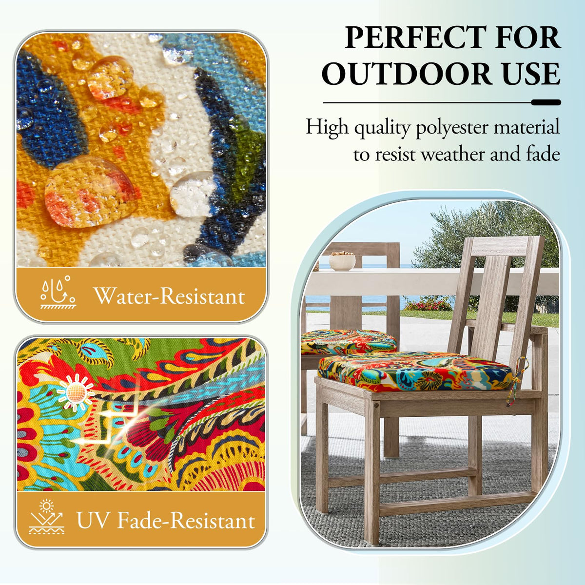 Wellsin 2-inch high-density foam cushions for lasting comfort