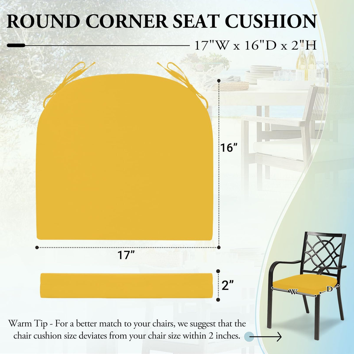 Wellsin cushions feature non-slip straps to secure chairs