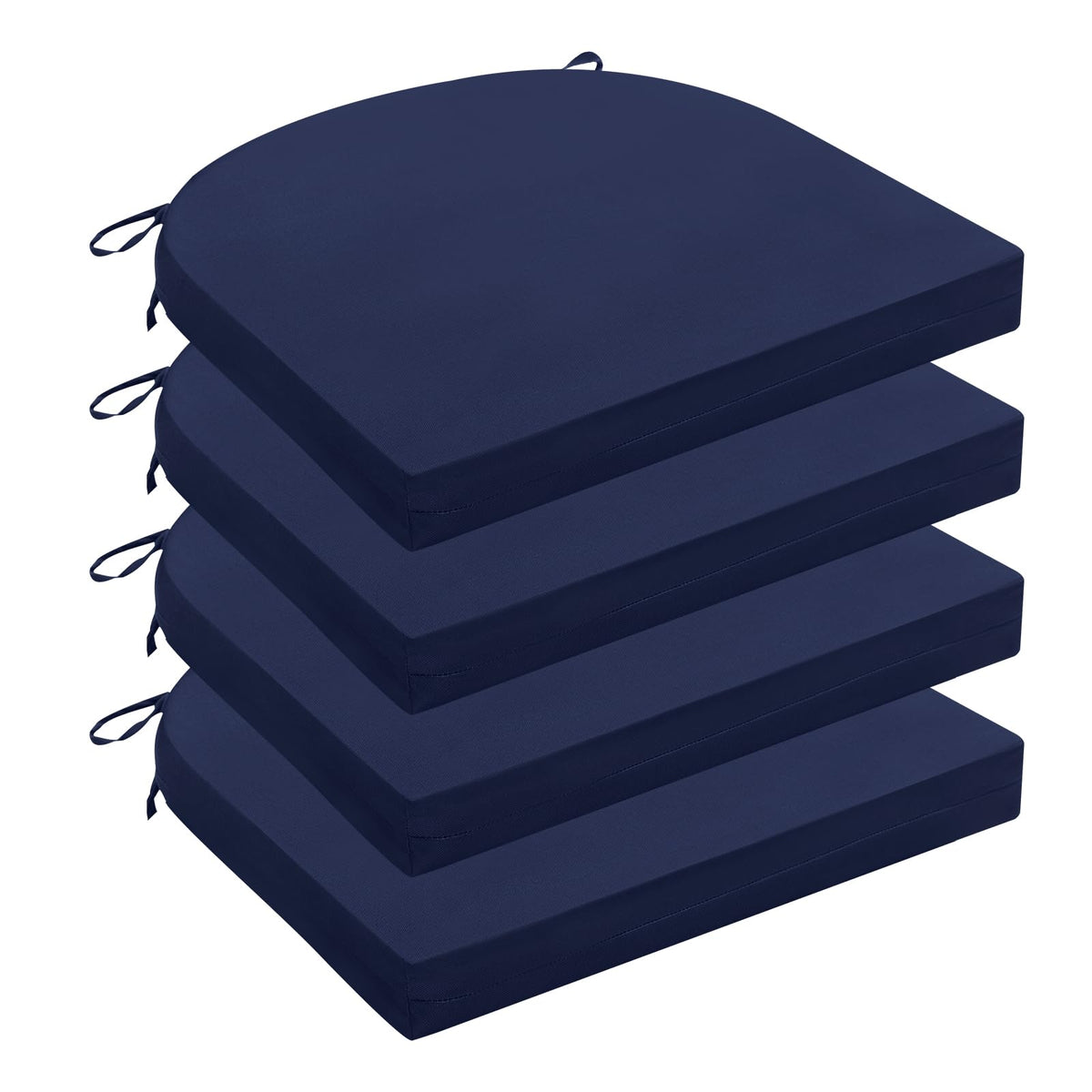 Wellsin navy outdoor chair cushions rectangle 4-pack for patio seating.