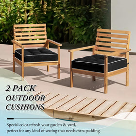 Cushions are ready for patio use and simple to wipe clean after meals.
