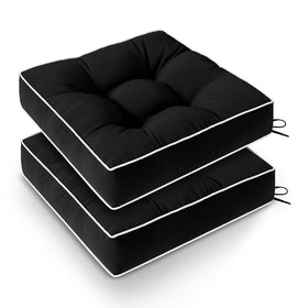 Wellsin outdoor chair cushions set of 2, top view shows 19x19 inches for a universal patio fit.
