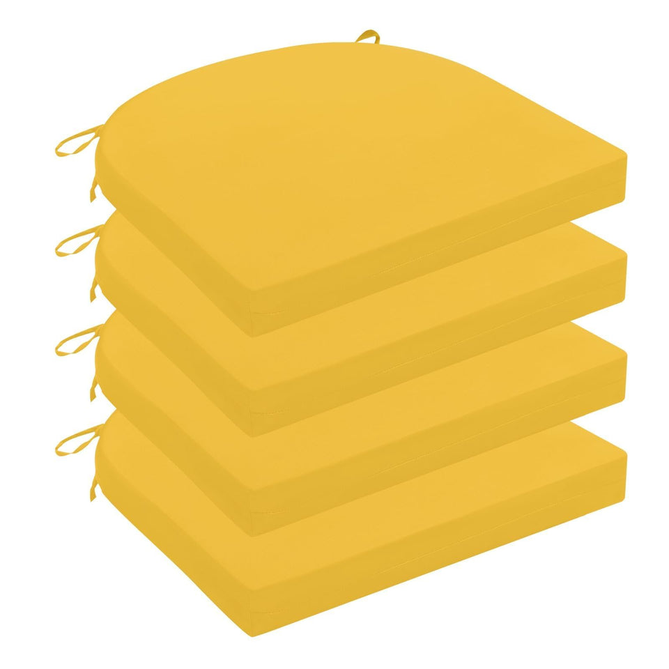 Wellsin outdoor chair cushions set of 4 in yellow for comfortable patio seating