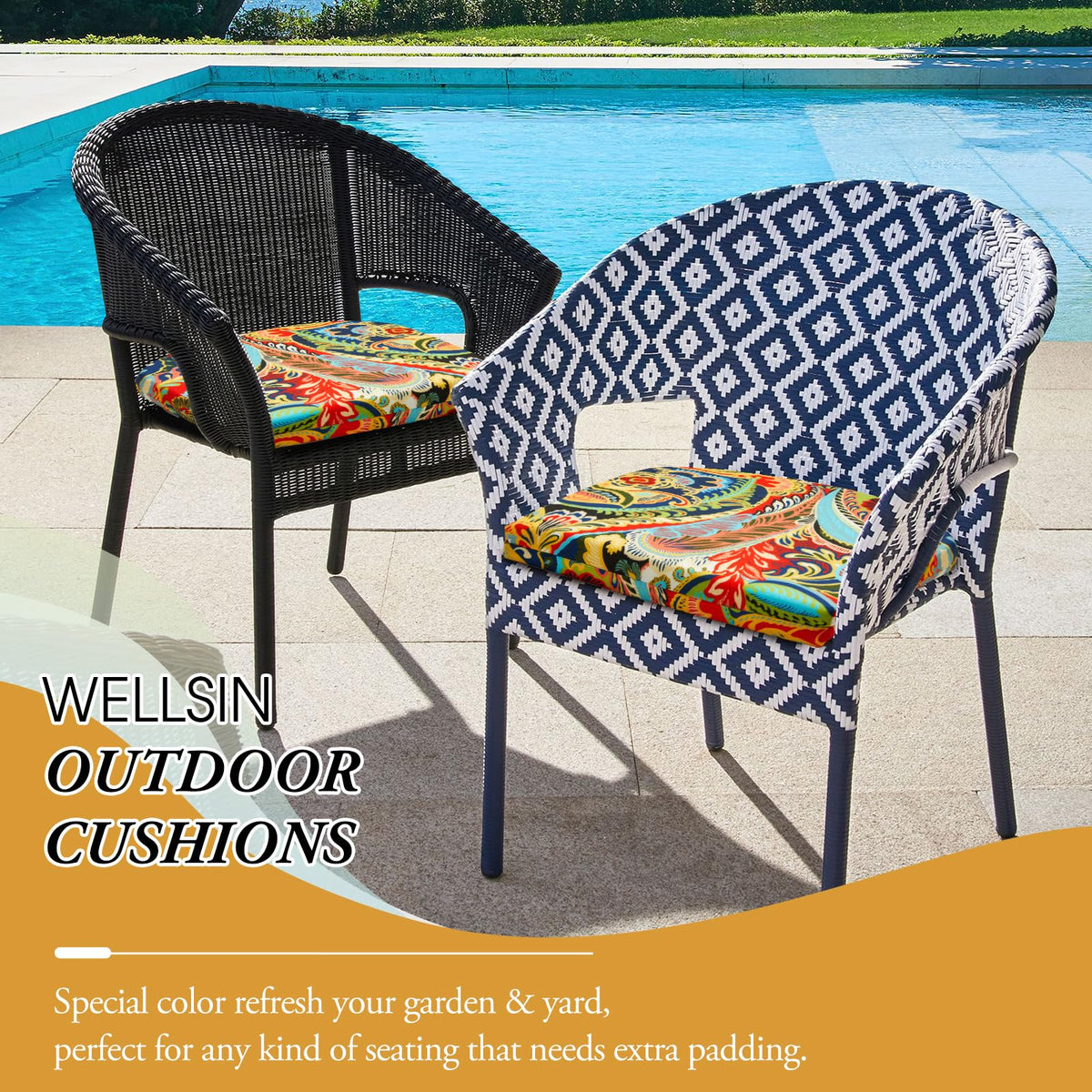 Wellsin cushions suitable for outdoor and indoor spaces