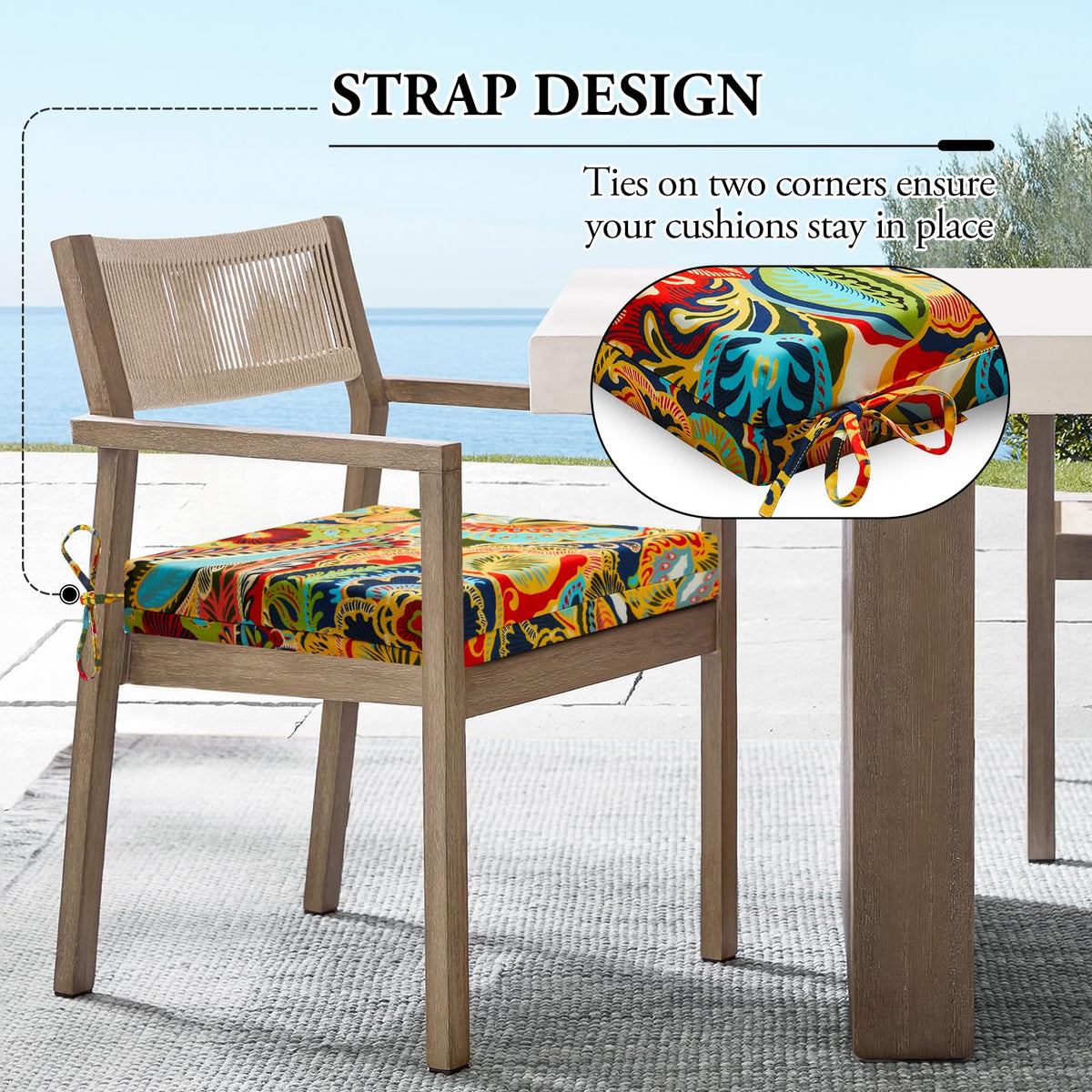 Wellsin square corner cushions, set of four, ideal for various chairs.