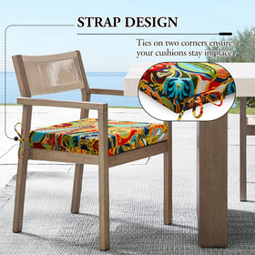Wellsin square corner cushions, set of four, ideal for various chairs.