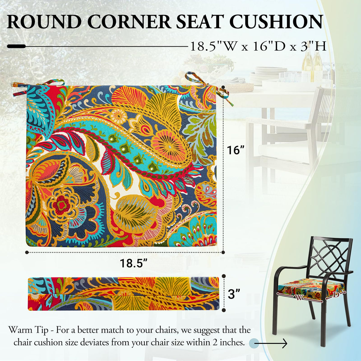 Wellsin cushion features durable polyester fabric for UV and water resistance.