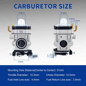 Wellsking EB7001 carburetor closeup highlights precise components for reliable fueling.