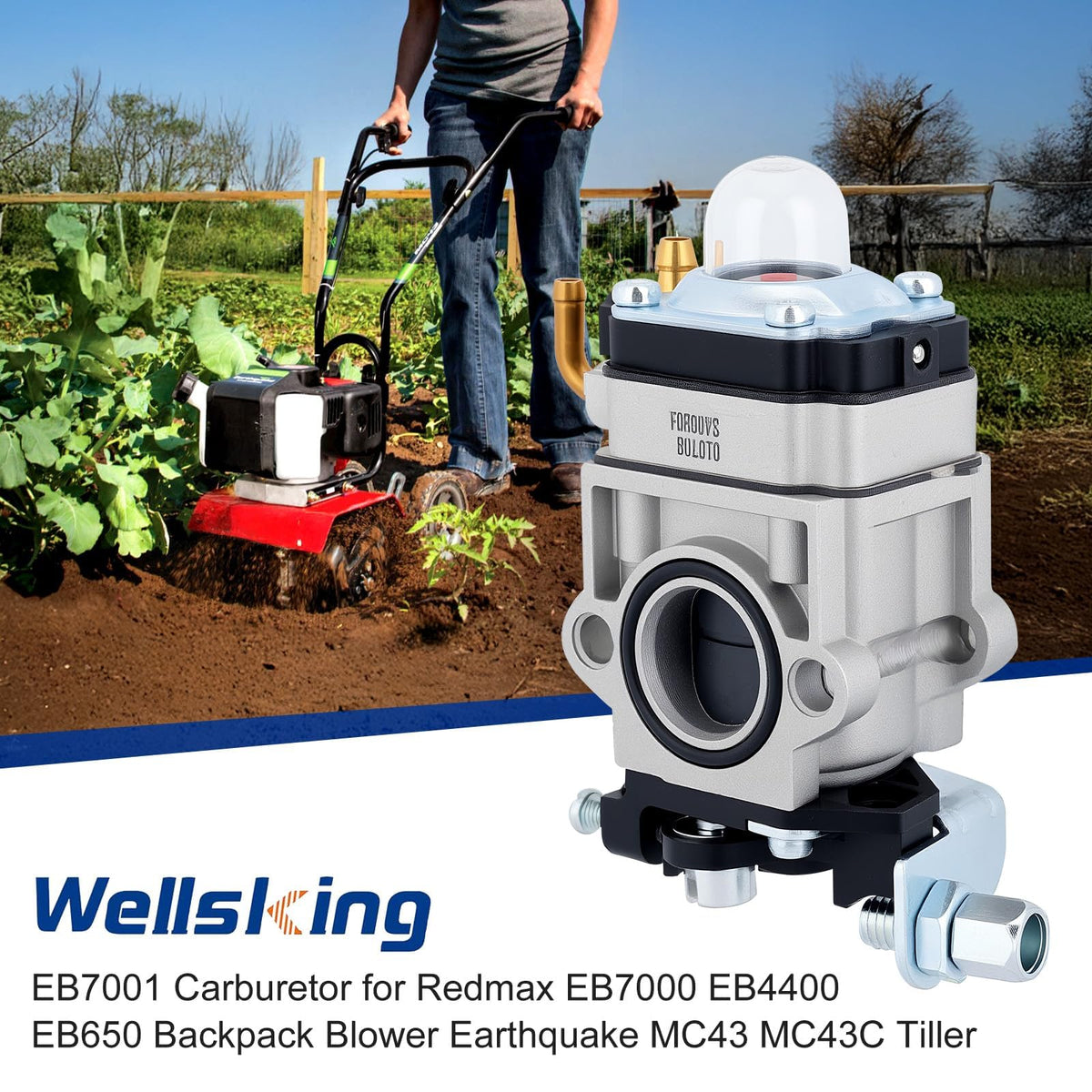Wellsking EB7001 carburetor fit on Redmax blower enables smooth operation.