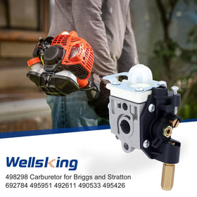 Wellsking RB-K84 carburetor side view highlights compact design for easy installation