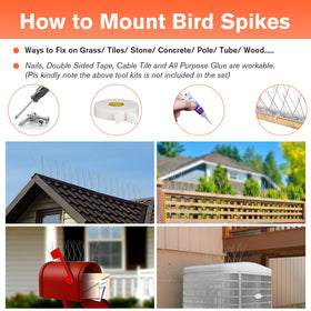 WELLUCK Bird Spikes provide landing-protection preventing birds from landing
