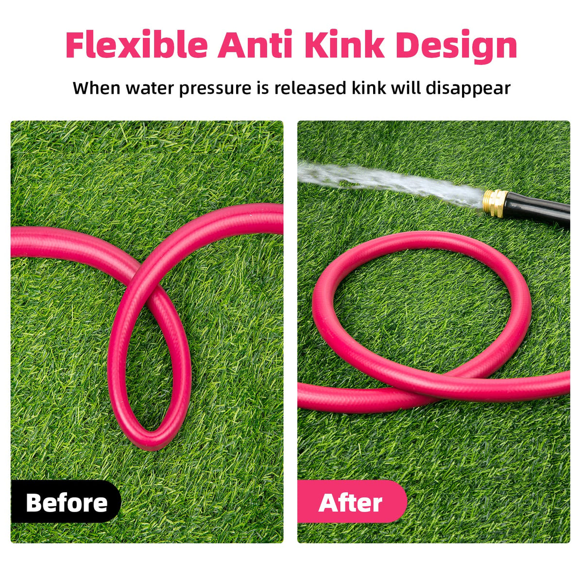 Welluck Garden Hose 58in 50ft BPA-free and safe for drinking-water tasks
