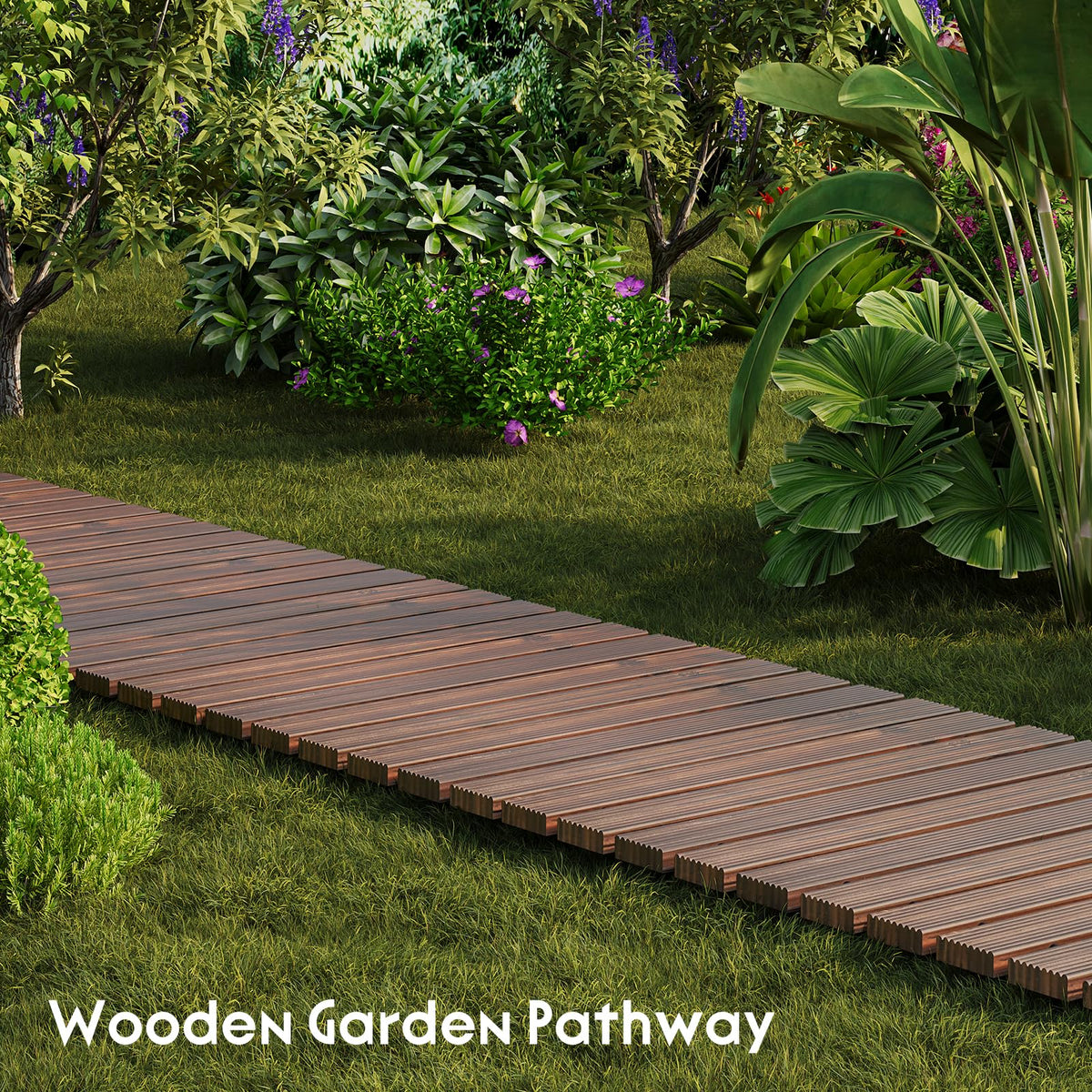 WELUKGUUD carbonized planks joined securely for a textured non-slip surface