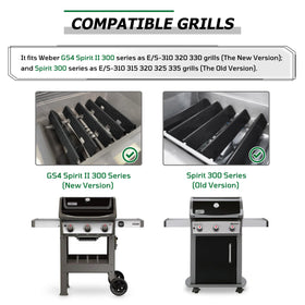 WEMEIKIT flavorizer bars fit Weber Spirit Front-Control models for Spirit II 310-330