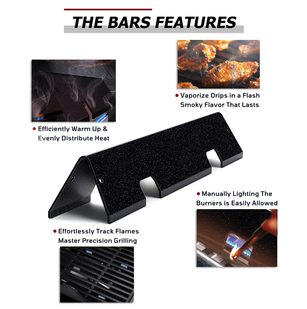 WEMEIKIT 15.3 inch bars deliver consistent heating across the cooking surface