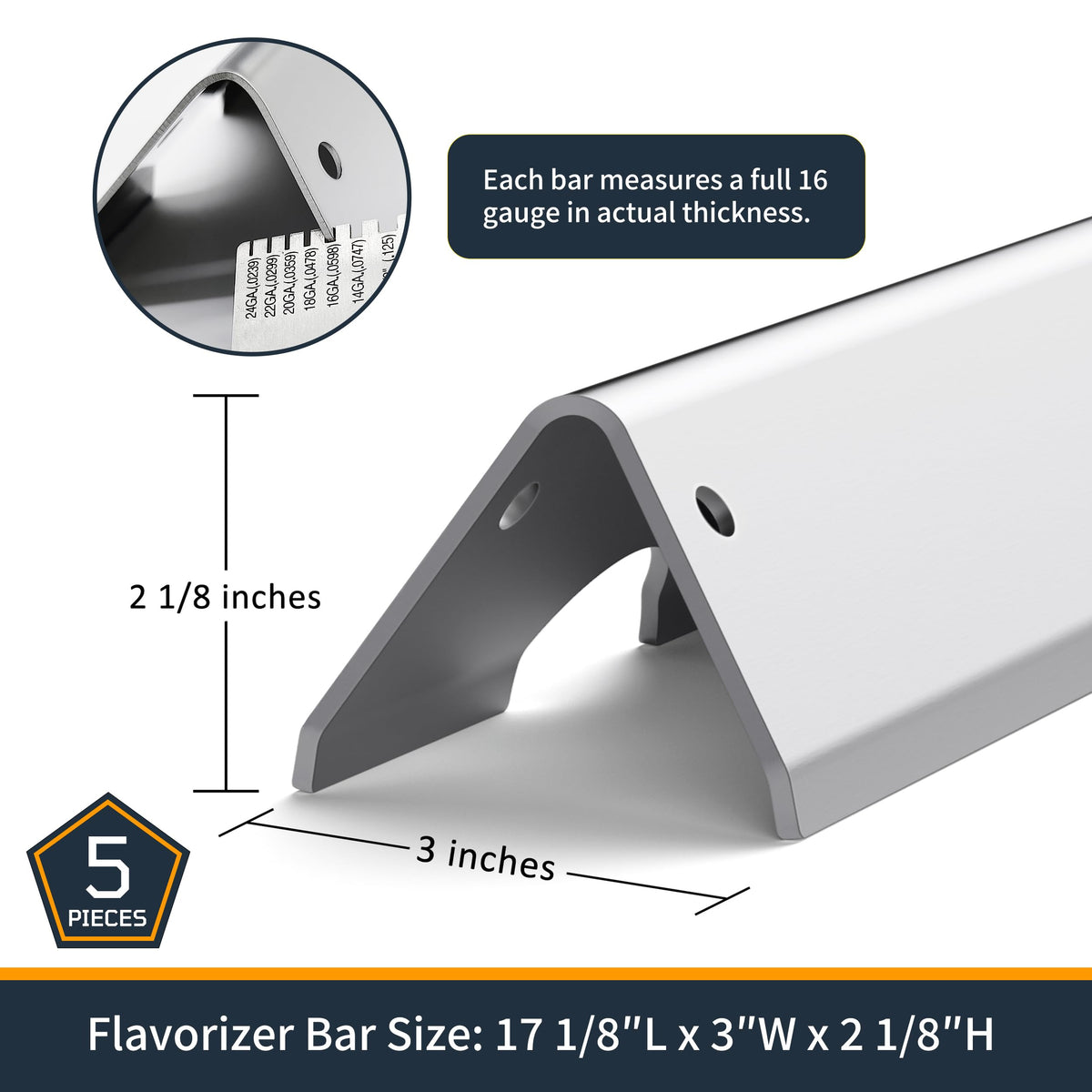 WEMEIKIT flavorizer bars with side openings for grease management during cooking.