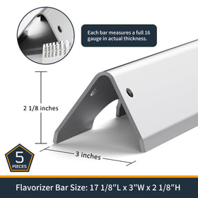 WEMEIKIT flavorizer bars with side openings for grease management during cooking.