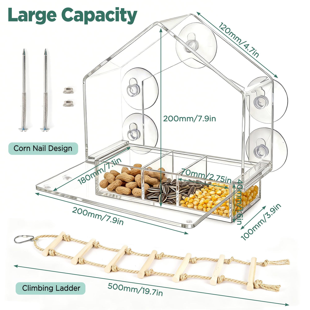 wemidels Drainage Holes For Airflow keep contents dry inside the feeder