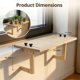 wemidels Window Plant Shelf showing adjustable width for a snug, tool-free upgrade.