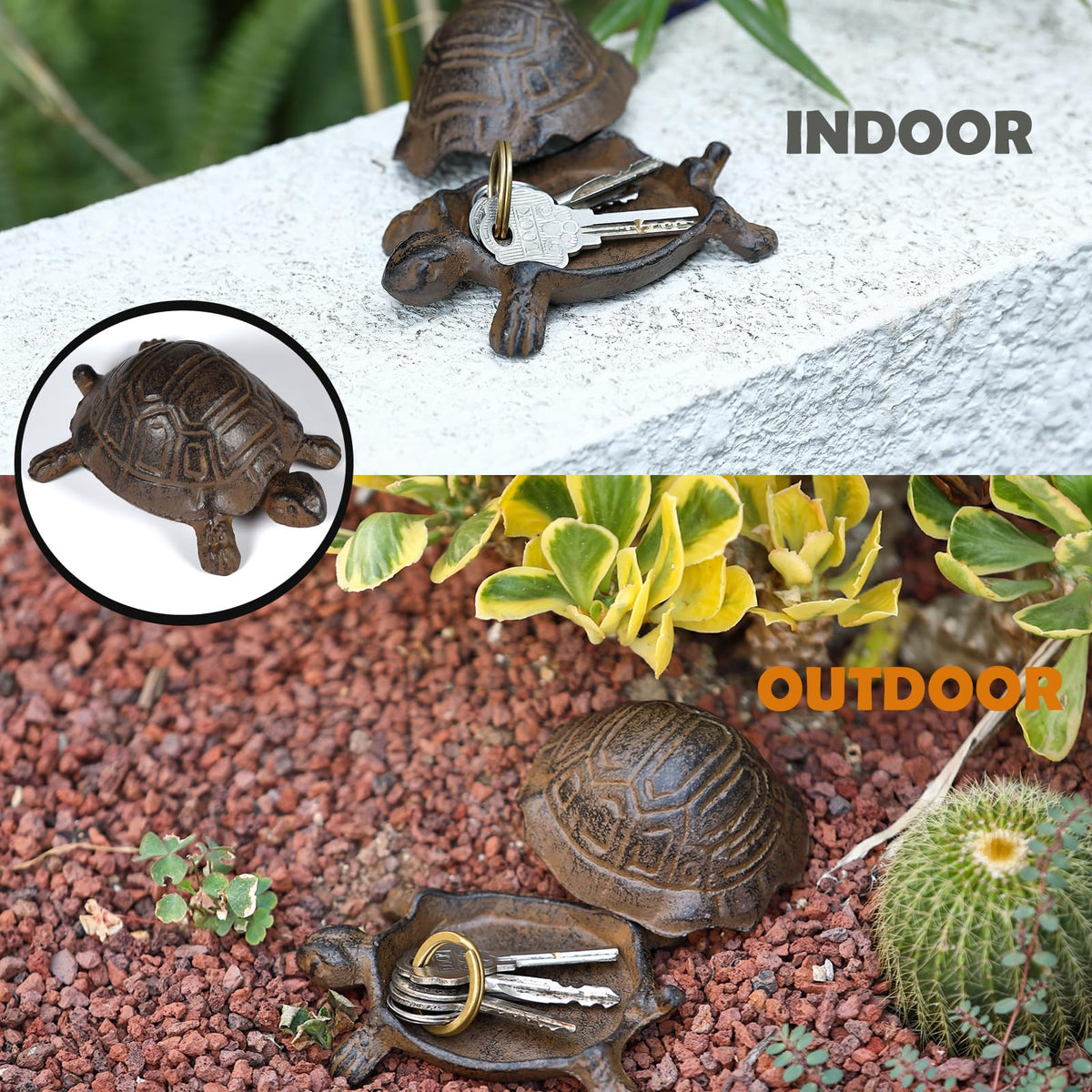 WEMPOLU Turtle Key Hider detailing shell sculpture enhances garden aesthetics while concealing keys.