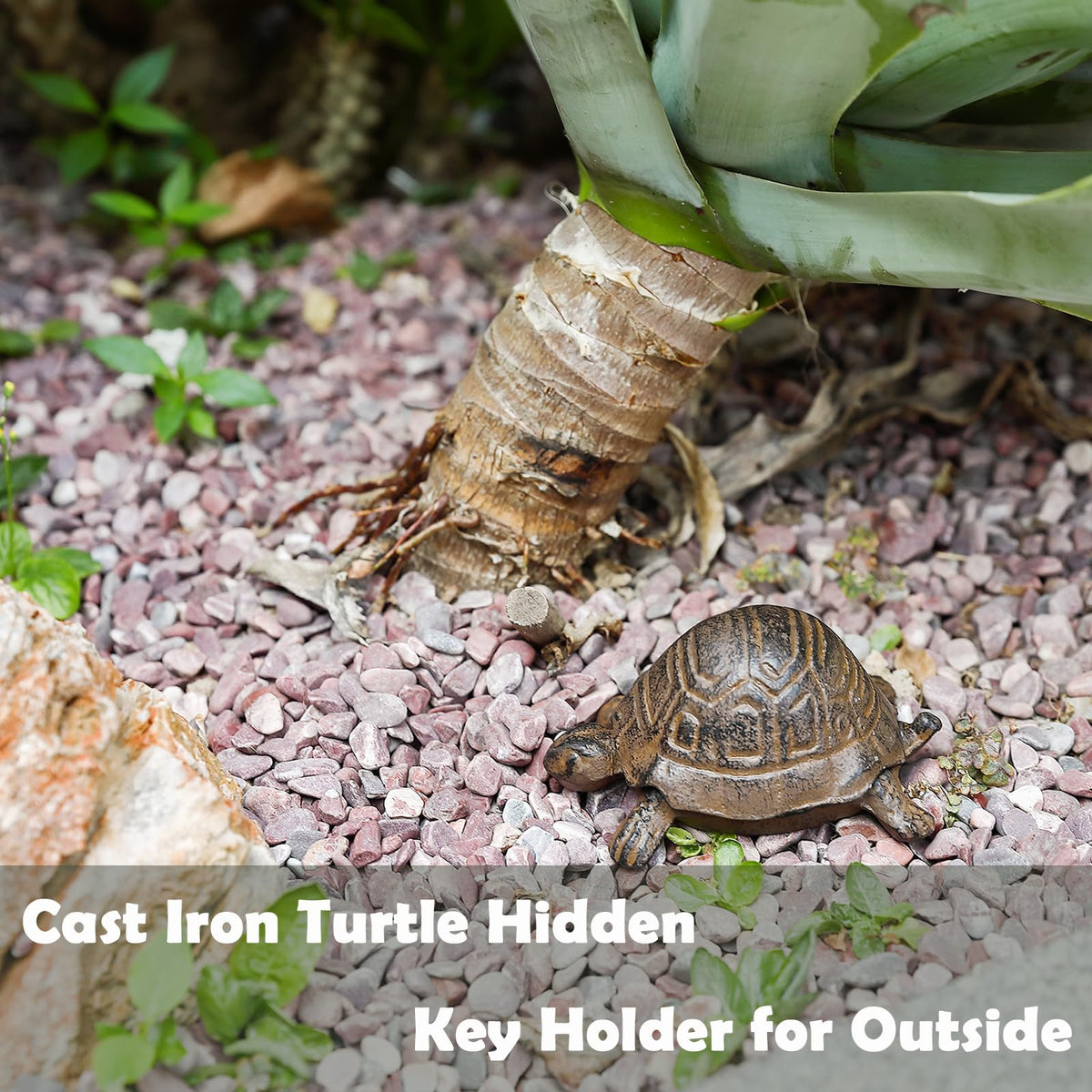 Sturdy cast iron with anti-rust finish for year-round garden use.