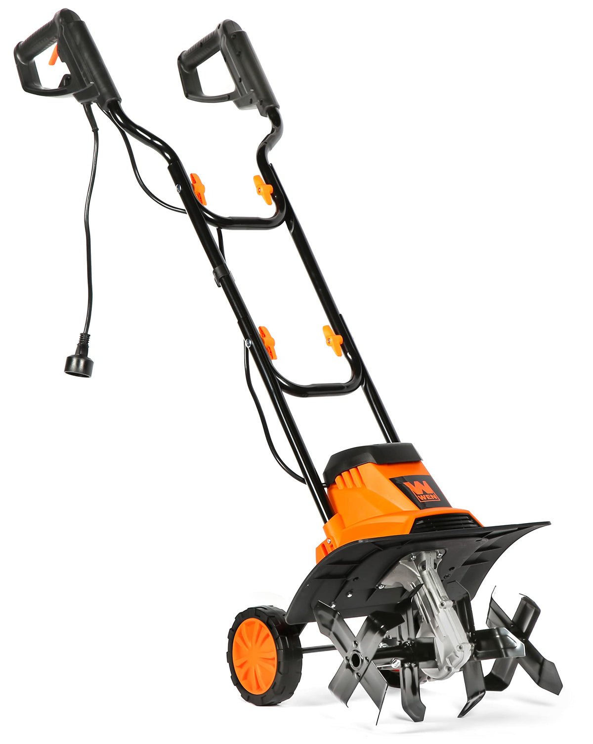 WEN electric tiller demonstrates 14 inch width for quick soil prep