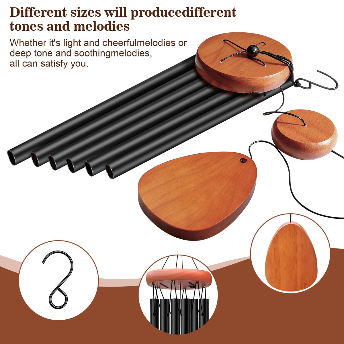 WENANA aluminum tubes deliver deep, consistent melodies in any breeze.
