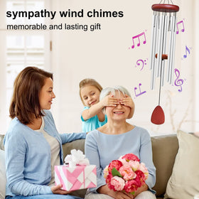 WENANA wind chime with pine top adds rustic charm and sturdy support