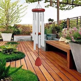 WENANA wind chime hanging on a patio for inviting outdoor soundscape