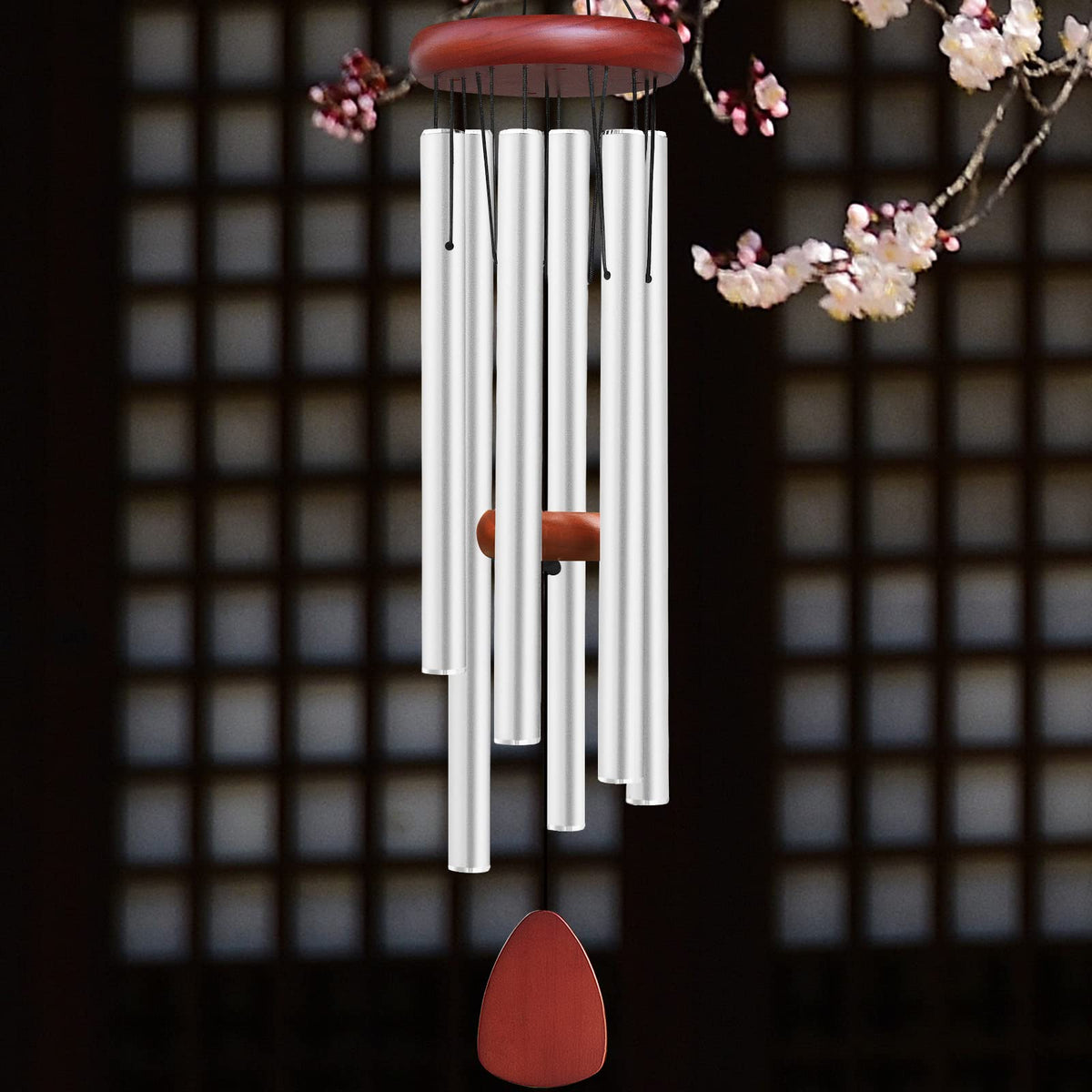 WENANA wind chime at night glow adds subtle visual and acoustic interest