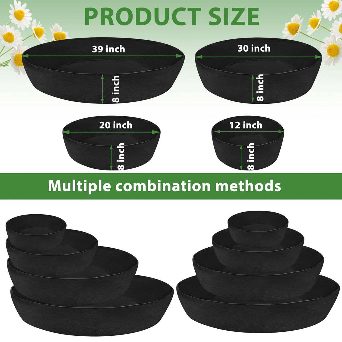 Wenfan 4-tier planter middle layer 30-inch diameter supports even sun exposure