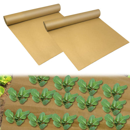 Wenfan biodegradable paper weed barrier rolls in front view reduce weed growth.
