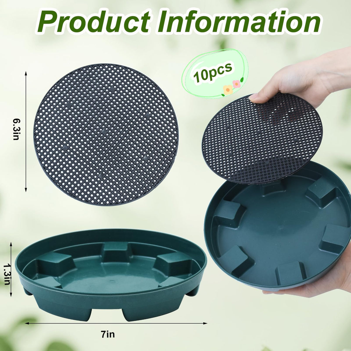 Wenfan drip pan for 7-inch baskets catches overflow and reduces watering frequency