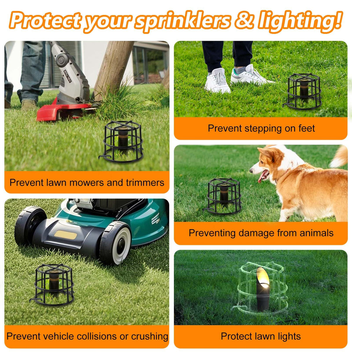 Wenfan size diagram explains compatibility for sprinkler protectors.