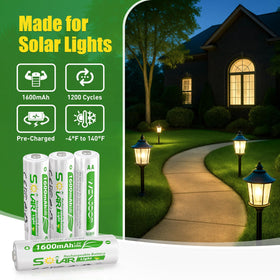 WENJOOP AA batteries precharged for quick replacement in garden and string lights.