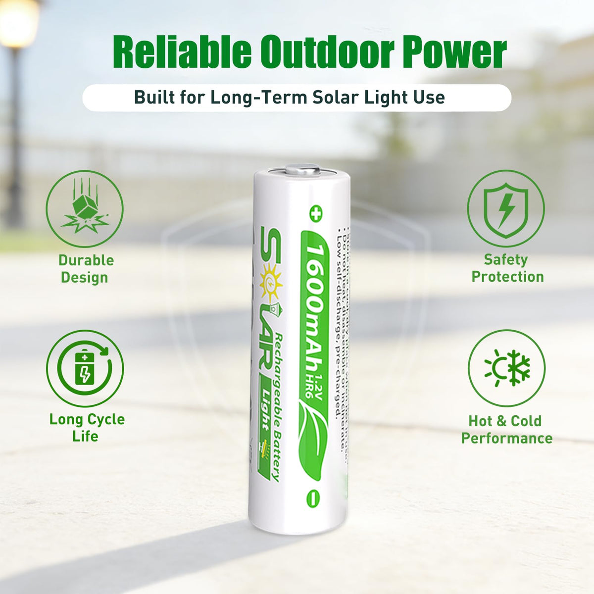 WENJOOP replacement batteries for pathway, garden, and fence lights