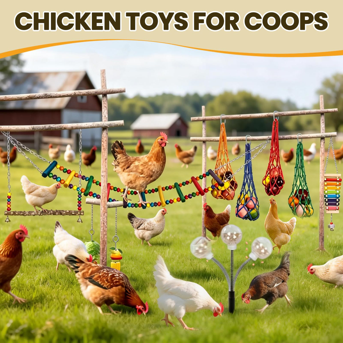 WENNIIWN 15-piece enrichment set supports multiple coop activities.