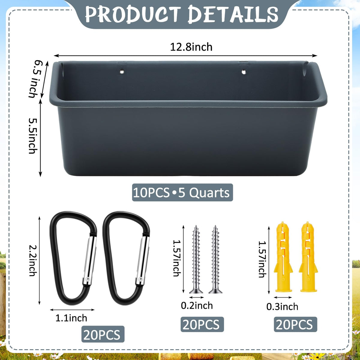 Wenqik 10-pack heavy-duty metal clips ensure secure attachment to fences or grids.