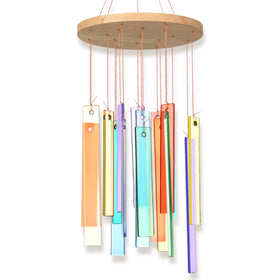 Wenqik 17-inch sea glass wind chime top view adds coastal charm outdoors