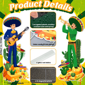 Detailed fiesta illustration from Wenqik yard sign enhances curb appeal.