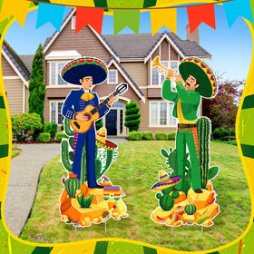 Wenqik yard sign shows a man with guitar, adding cultural flair to your outdoor space.
