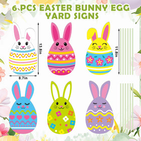 Wenqik Easter yard sign egg flower pattern to enrich garden ambiance